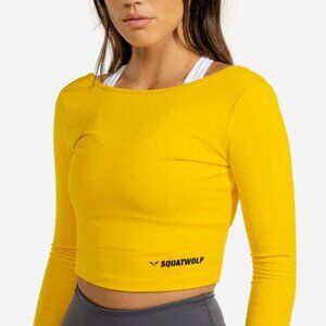 NWT Squatwolf Yellow Cropped Long Sleeve Tee
